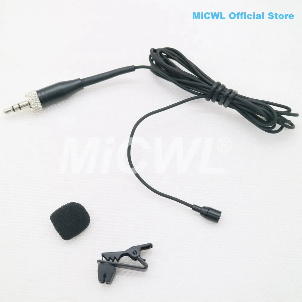AVX2 SB Tie Clip Hidden Lavalier Lapel Microphone For Sennheiser ew100 G2 G3 G4 G5 Wireless BeltPack 3.5mm Lock Black color - MiCWL Audio Inc
