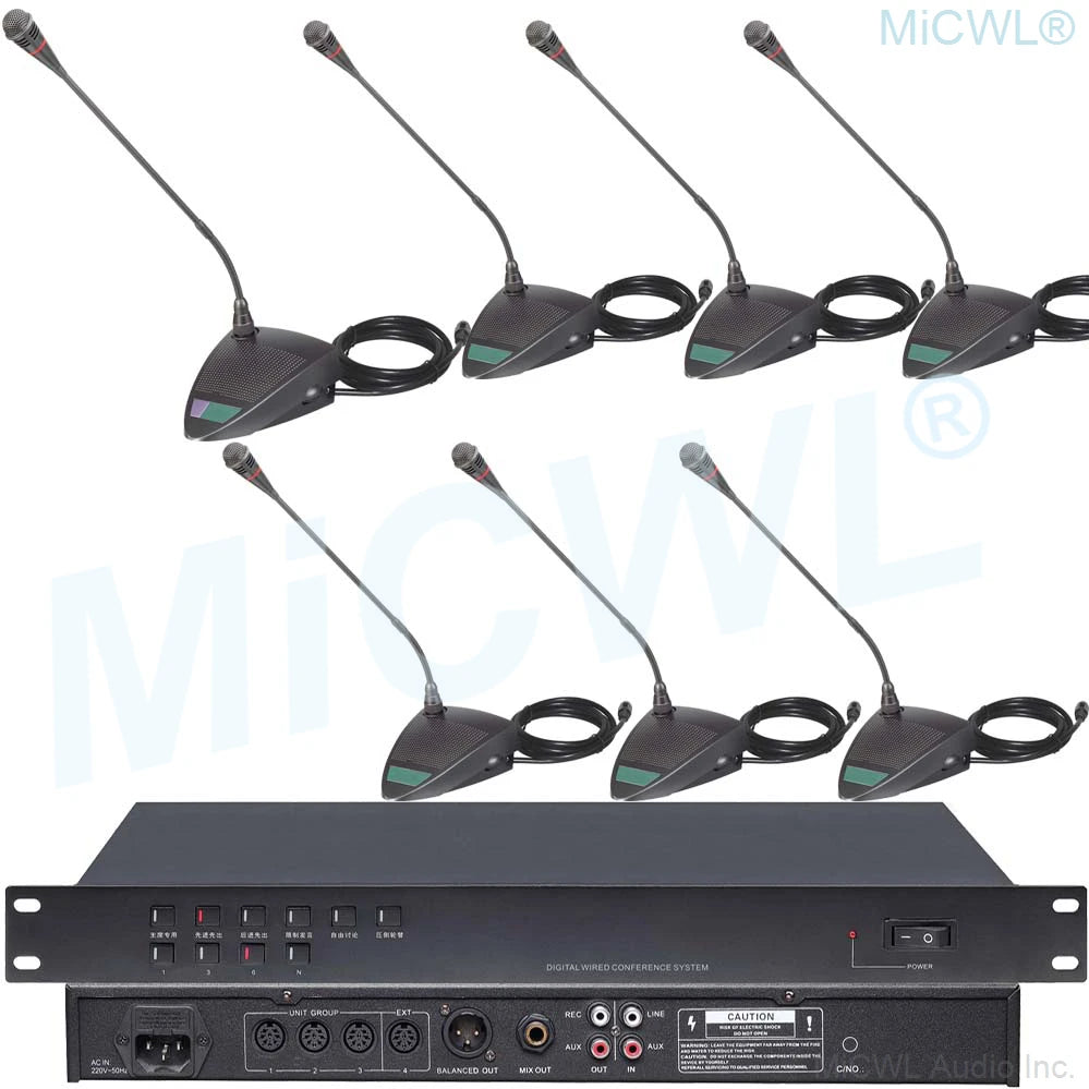 CCS800 Wired Conference Desktop Gooseneck Microphone Built-in speaker Meeting Solutions President Delegate MiCWL A350M-A06 - MiCWL Audio Inc