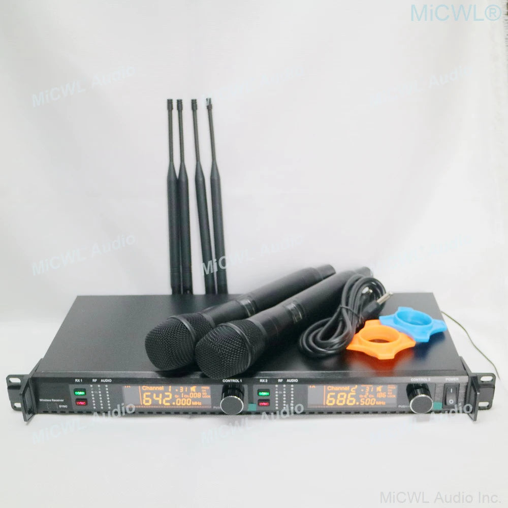 High Technology Wireless DJ Karaoke Stage Vocal Concert Microphone System Dual Beta87 400 Channel UHF 500m Large - MiCWL Audio Inc