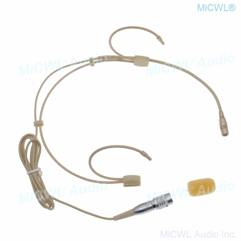 CS90 Beige ATW Ear Hook Headset Cardioid Microphone for Audio Technica Wireless BeltPack Karaoke Sing Stage Studio Speech - MiCWL Audio Inc