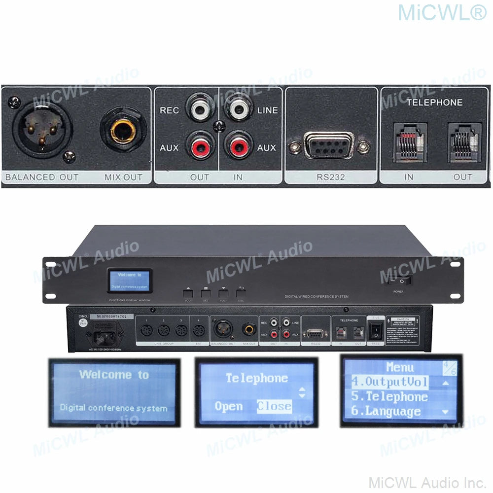 Pro MXC630 Digital Desktop Gooseneck Microphone Conference Room System President Delegate Built-in speaker MiCWL A351M-A3516 - MiCWL Audio Inc