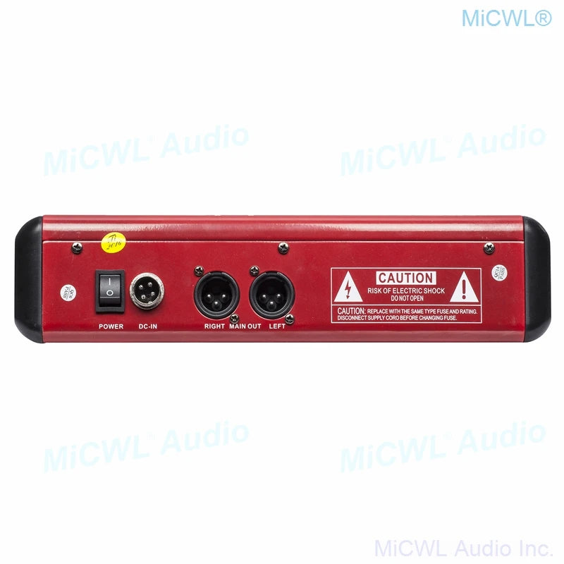 Pro Red 4 Channel Bluetooth Audio Mixer 4-Input 2-Bus XLR 3Pin DJ Live Sound Mixing Console with USB MP3 EQ 48V Phantom Power - MiCWL Audio Inc