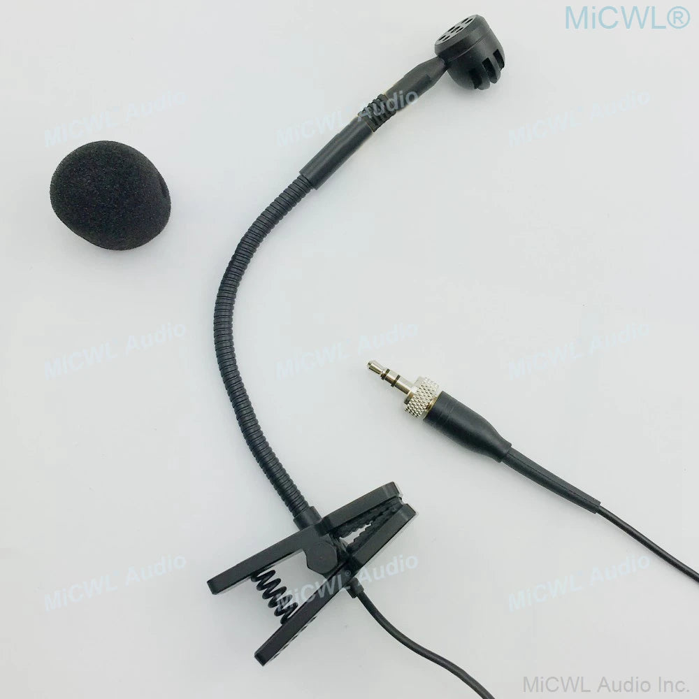 Flexible Musical Instrument Condenser Microphone MIC For Sennheiser With 3.5mm 1/8" Plug Connector Long Cable Clip to the Table - MiCWL Audio Inc