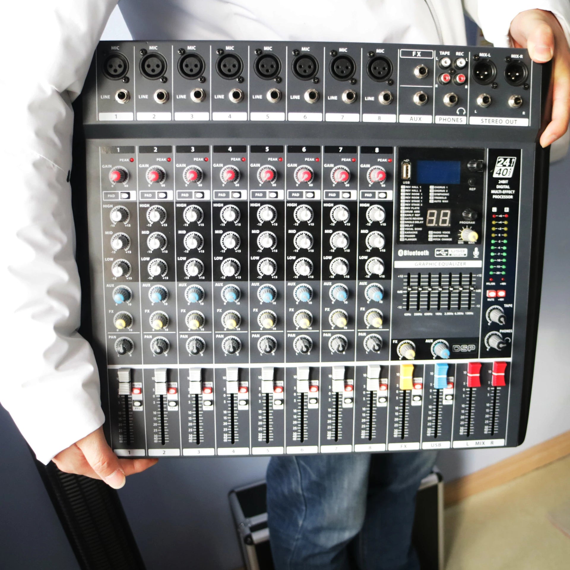 Professional MiCWL 8 Input Channel Sound Audio DJ Mixng Mixer Console Controller For Stage Home Theatre System - MiCWL Audio Inc