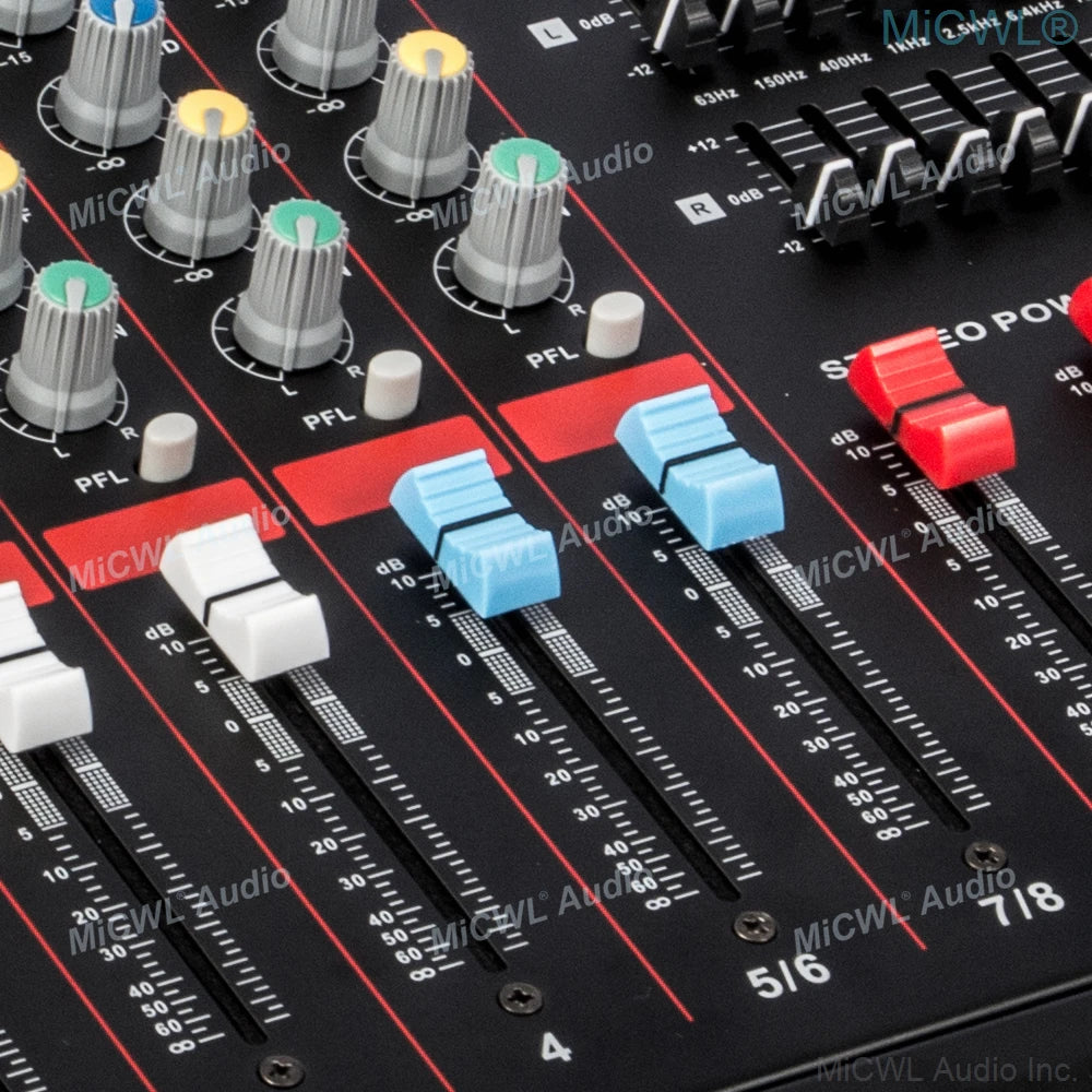 MiCWL 14 Channel New Generation 2800W Audio Mixer 12-Way Mixing Console Karaoke Music Live 2800 Watt 2-Ch Power Amplifier - MiCWL Audio Inc