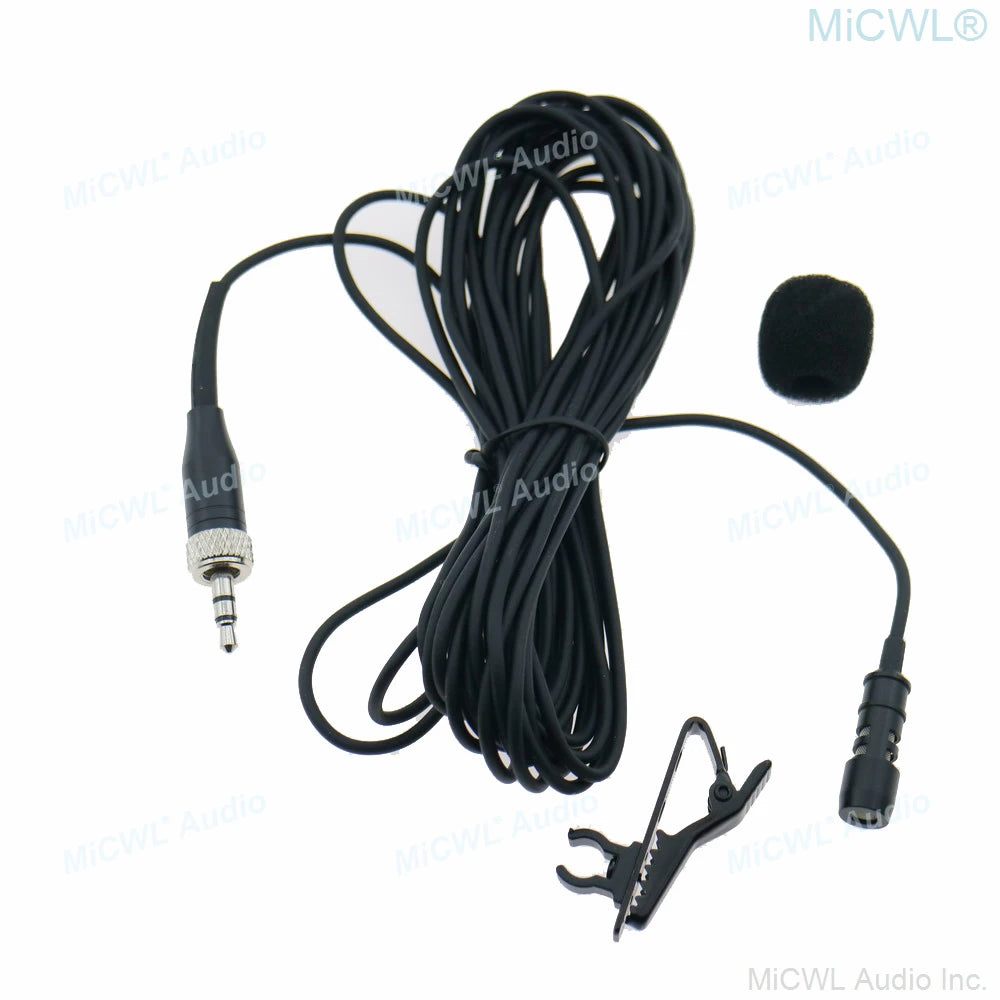MiCWL R8 Phantom Power XLR Lavalier Microphones 10m Wire Lapel Mic For Sennheiser ew Wireless BeltPack 3.5mm to 3Pin Adapter - MiCWL Audio Inc