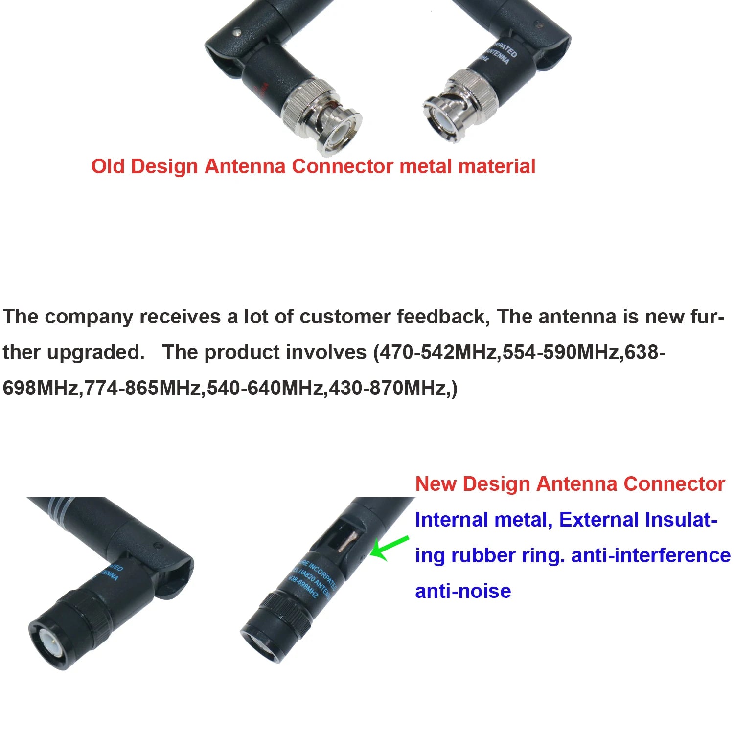 Microphone Antennas 470-542MHZ 638-698MHZ 774-865MHZ BNC Bayonet Antennas For Shure Wireless Microphone System MicwlAudio - MiCWL Audio Inc