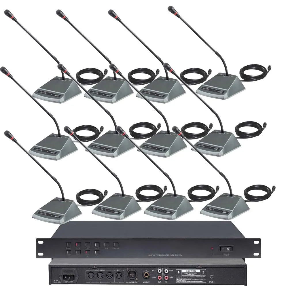 MiCWL MXC600 6 8 16pcs Gooseneck Table Microphone Discussion Conference Wired System 10M 8Pin Digital Cable 48V Controller - MiCWL Audio Inc
