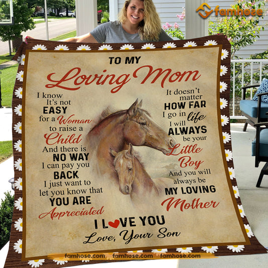 To My Mom I Know It's Not Easy For A Woman To Raise A Man From Son Bear  Fleece Blanket - Sherpa Blanket