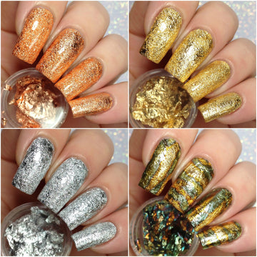 Multicolored Gold Nail Foil Pot