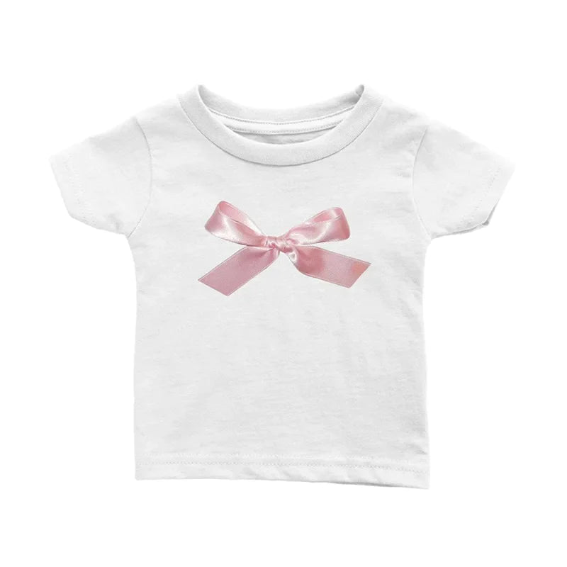 Bow Print White Tee