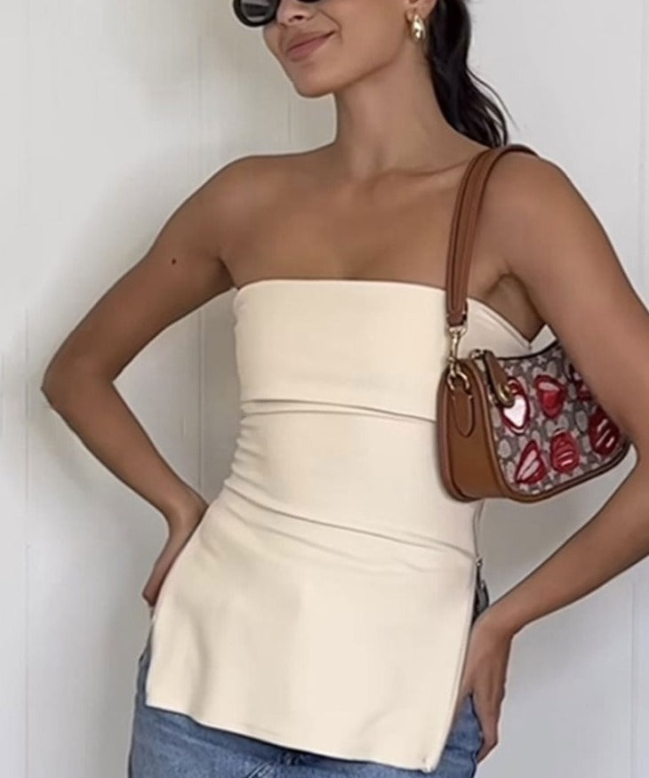 Tube Top With Side Zipper