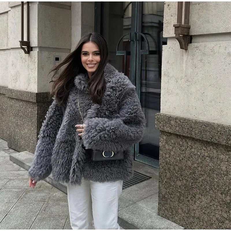 Fuzzy Faux Fur Coat