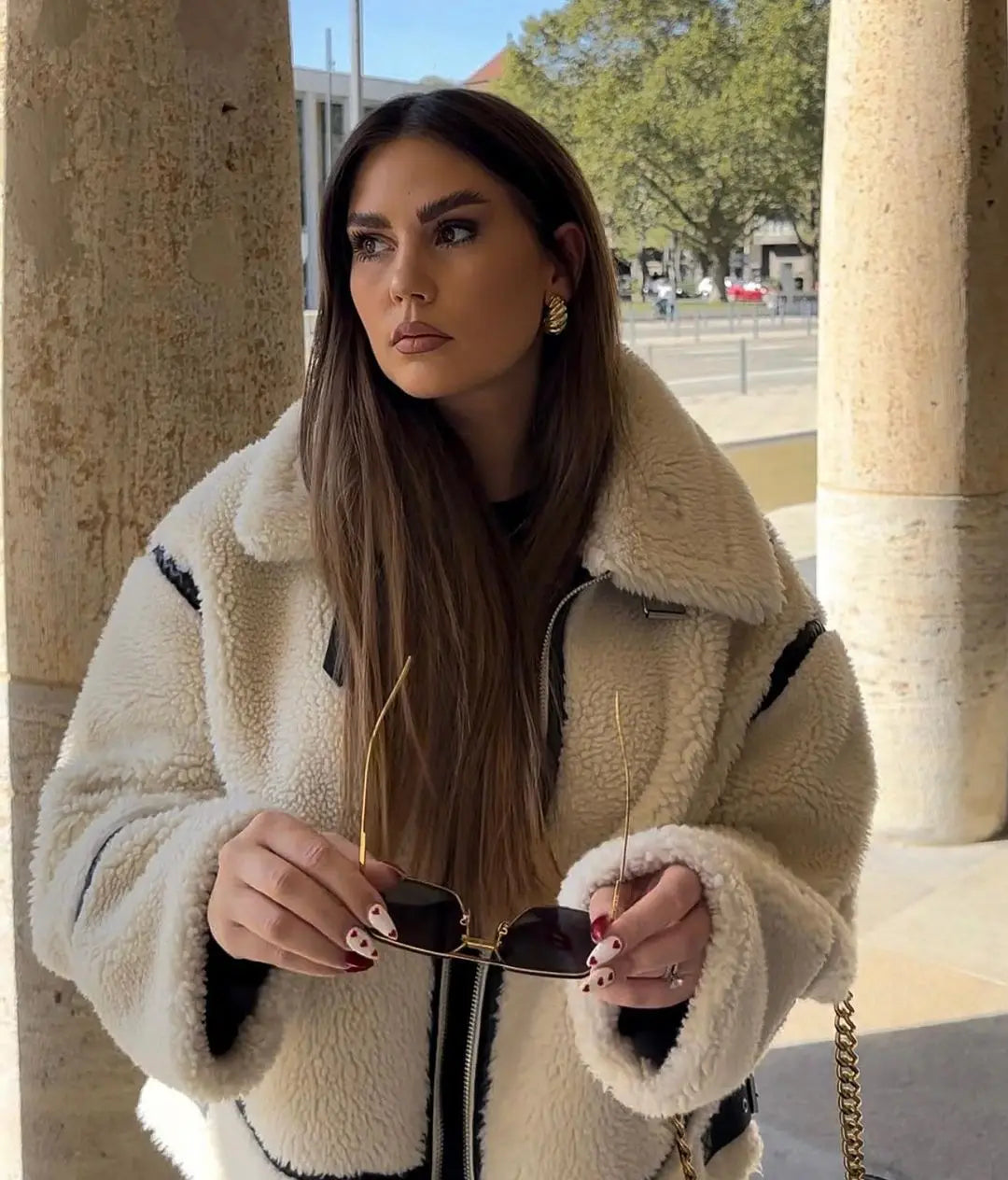 Beige Faux Wool Jacket