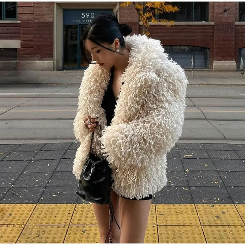 Faux Fur Fringe Coat