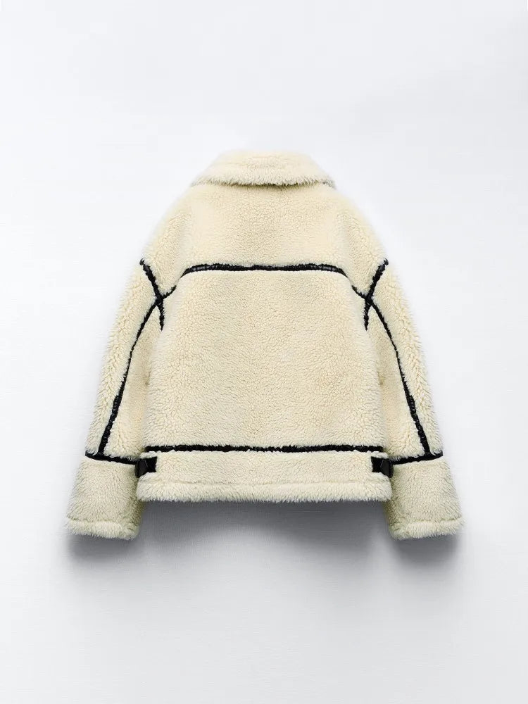 Beige Faux Wool Jacket