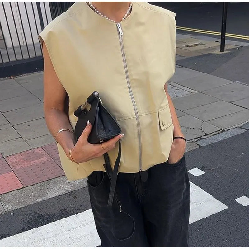 Cargo Pocket Drawstring Waistcoat