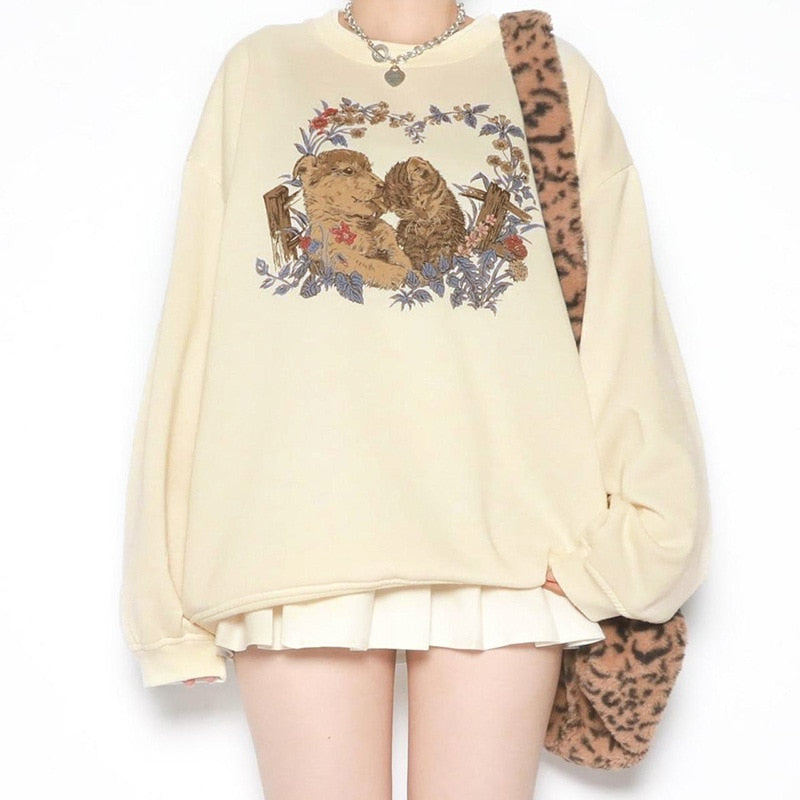 Animal Cartoon Printed Sweatshirt