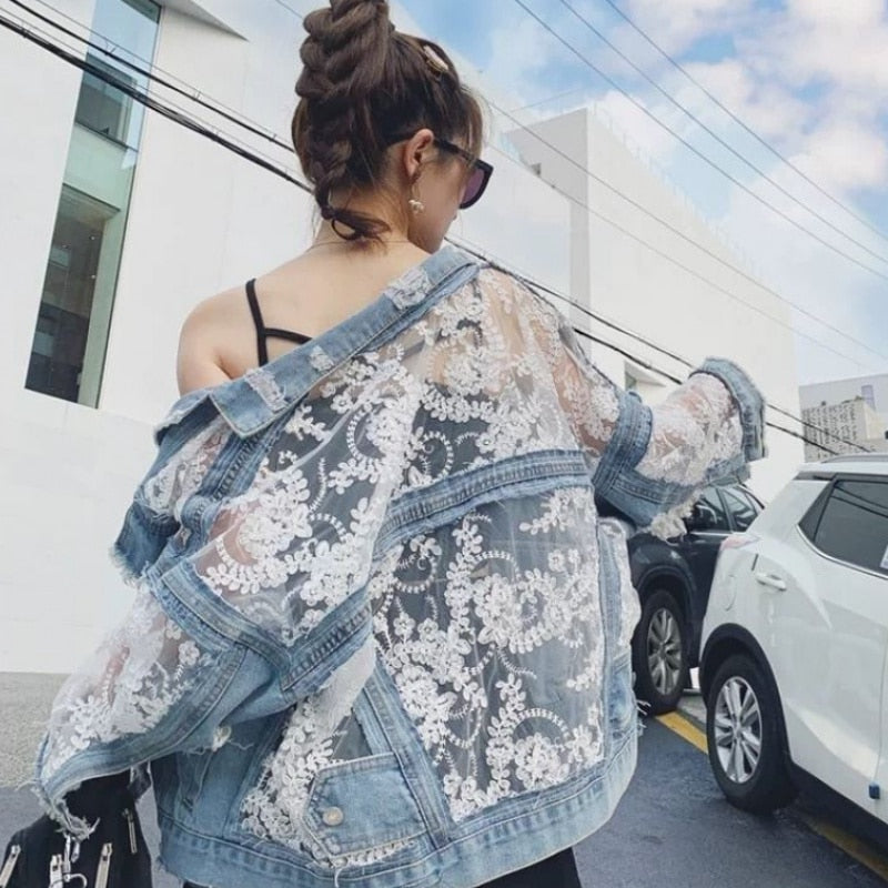 Embroidery Patchwork  Denim Jacket