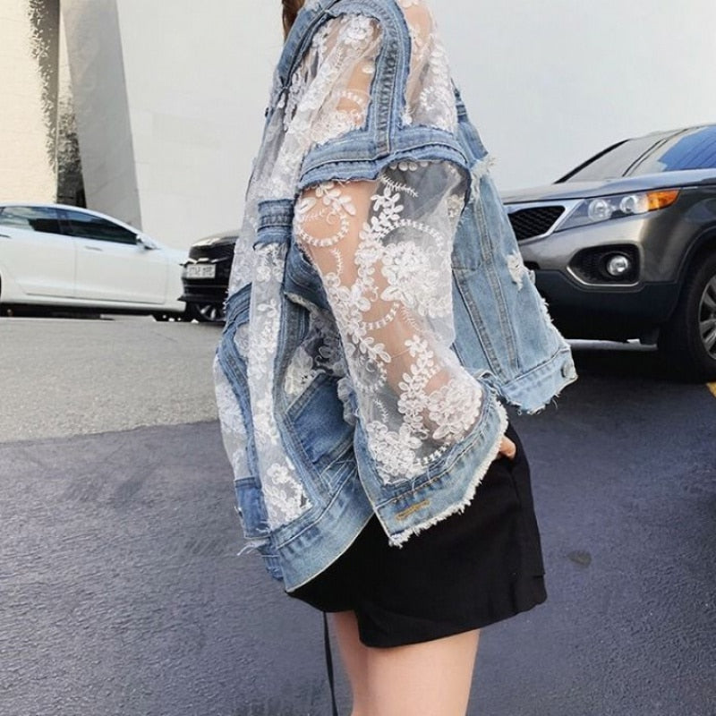 Embroidery Patchwork  Denim Jacket