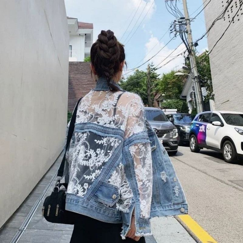 Embroidery Patchwork  Denim Jacket