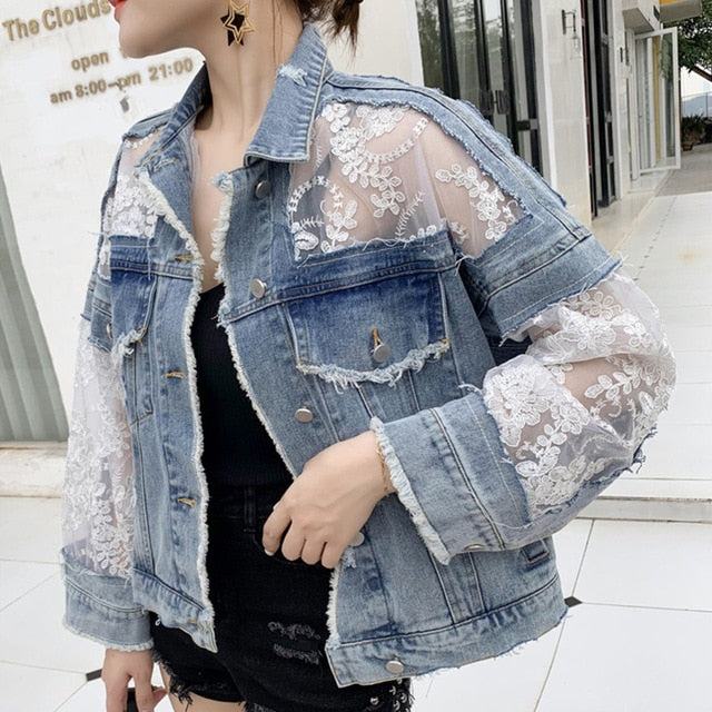 Embroidery Patchwork  Denim Jacket