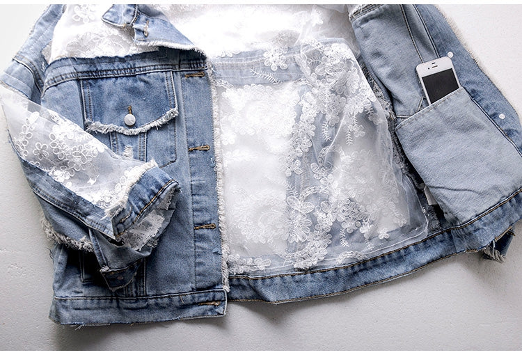 Embroidery Patchwork  Denim Jacket