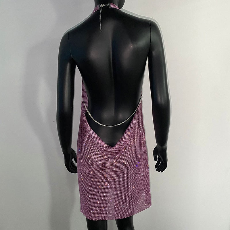 Pink Rhinestone Dress