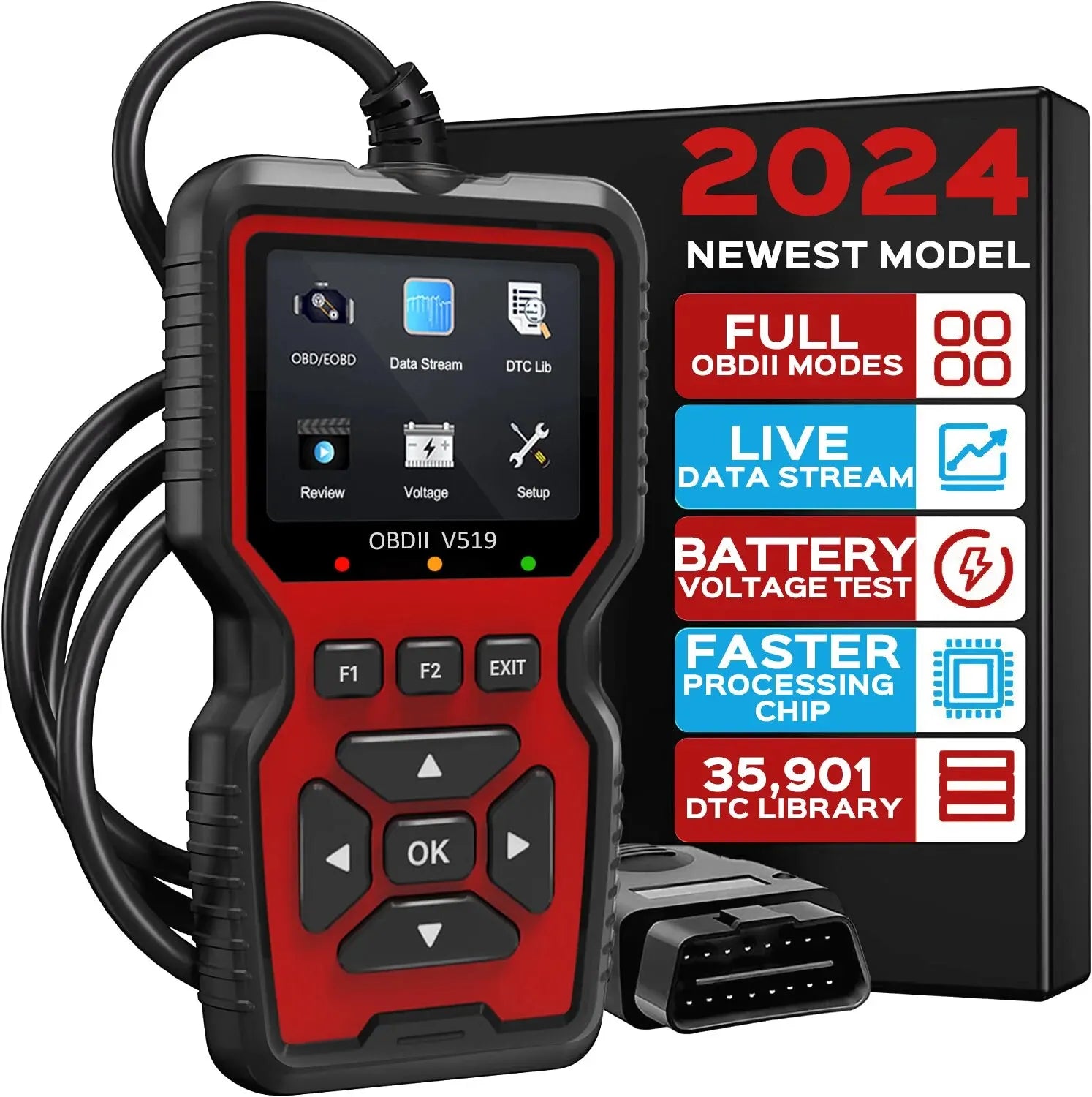 OBD2 Scanner Live Data OBDII Diagnostic Code Reading Tool for Professional Mechanic