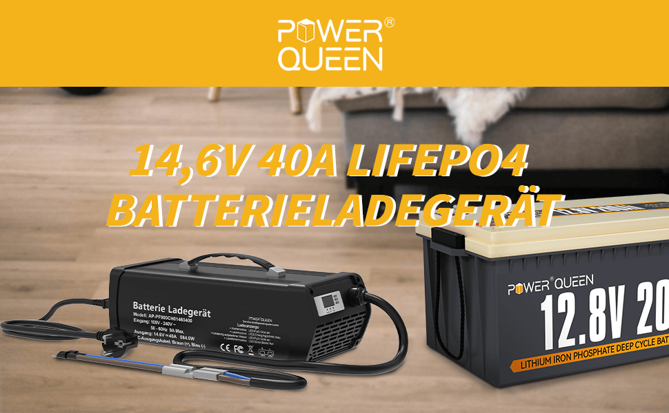 Power Queen LiFePO4 Ladegerät 14,6V 40A