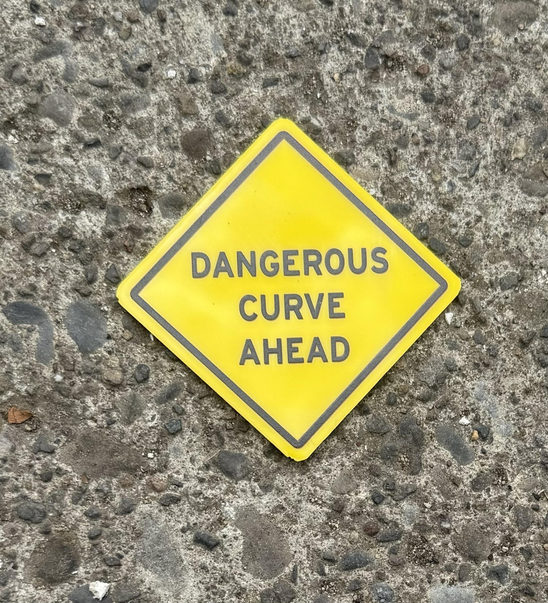 1:12 Scale Dangerous Curves Ahead Sign