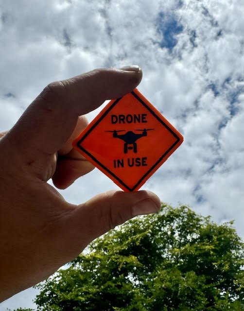 1:12 Scale Mini Drone In Use Sign