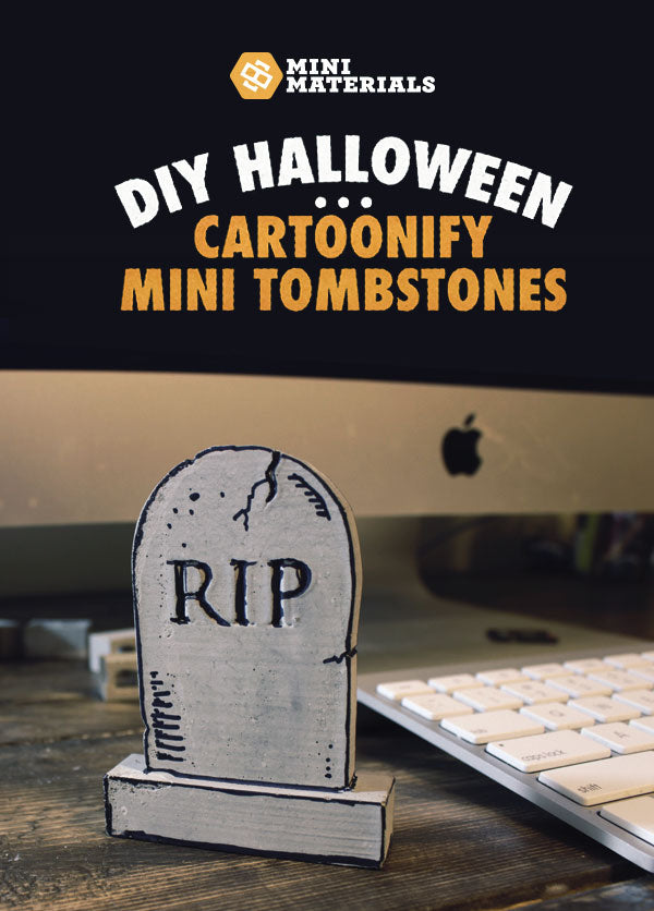 DIY Halloween Cartoonify mini tombstones