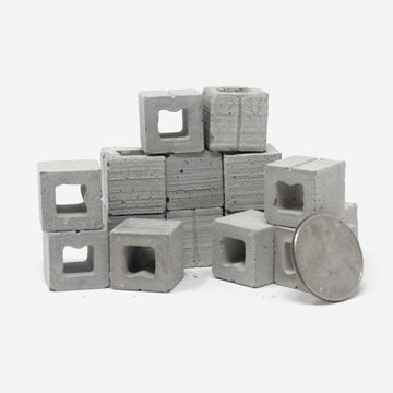 60 Packs Cinder Blocks 1/12 Scale Mini Bricks Concrete Miniature Bricks  Tiny Landscaping Accessories 