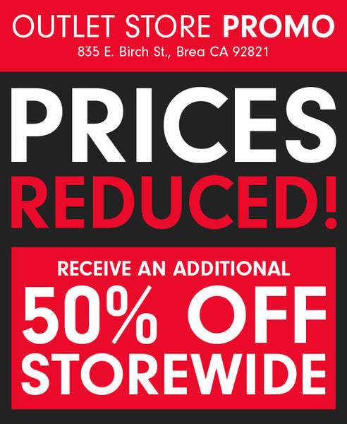 Outlet Store Promo - 50 percent off