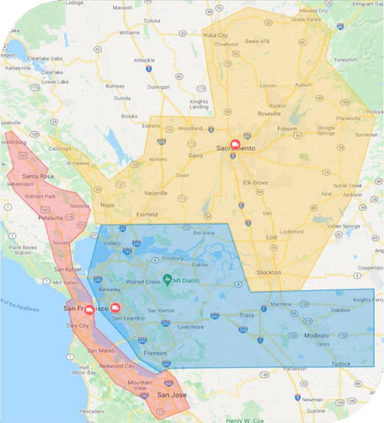 Norcal Shipping Map