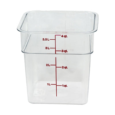 Culinary Essentials by Cambro 4SFSCW135 CamSquare Camwear Storage Container, Clear, 4 qt.