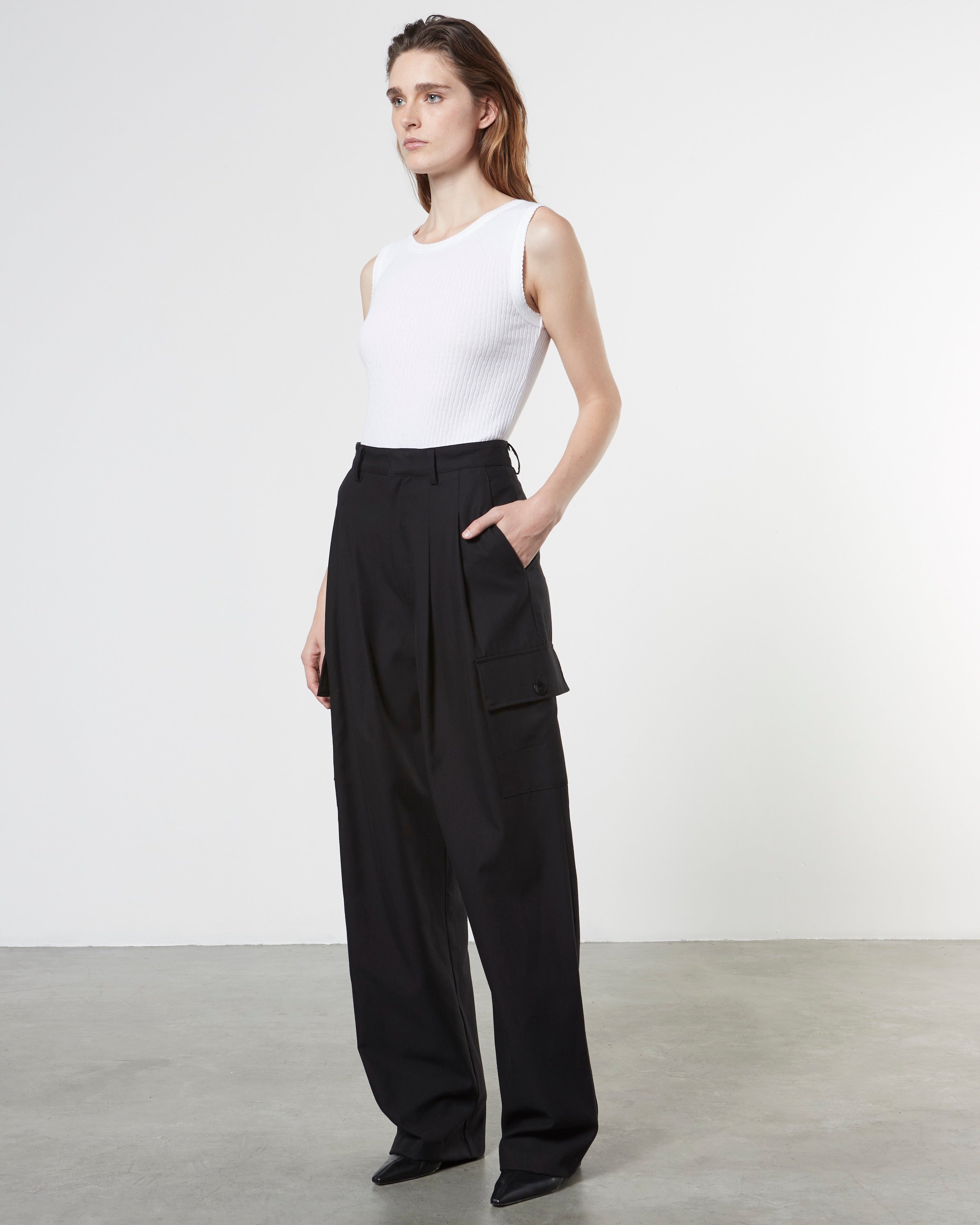 Soft Leather Straight Leg Trouser