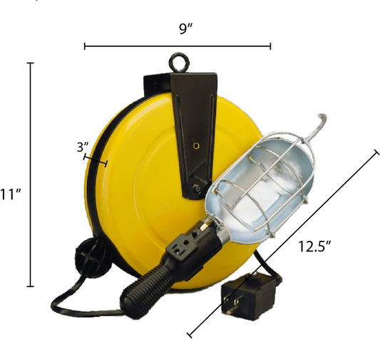 Professional Auto Repair Drop Lighting 8 Watt Bright 900 Lumen COB LED Cord  Reel Garage Shop Work Light