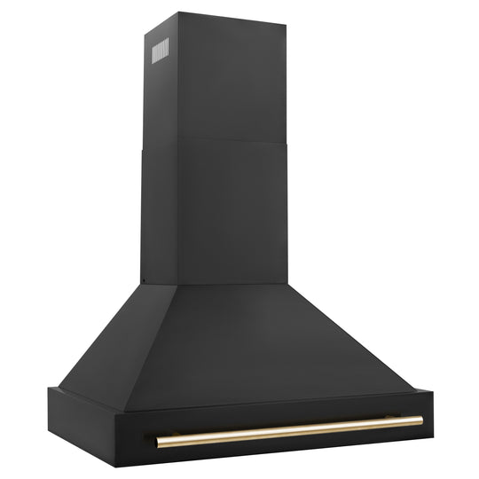 8654SNZWM36CB by Zline Kitchen and Bath - 36 in. ZLINE Autograph Edition  DuraSnow Stainless Steel Range Hood with White Matte Shell and Accented  Handle (8654SNZ-WM36) [Color: Champagne Bronze]