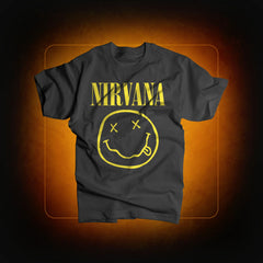 black smiley nirvana t-shirt