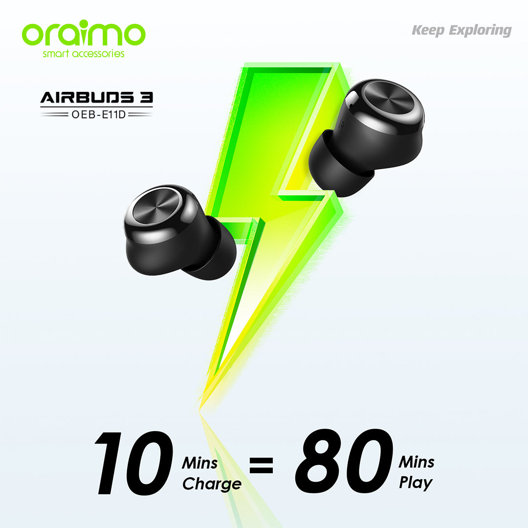 Black Oraimo Wireless Earphone, 30 Hours, Mobile at Rs 2500/piece