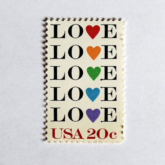 US 5660-61 LOVE 2022 FOREVER STAMPS (PANE SINGLES ATTACHED) BLUE