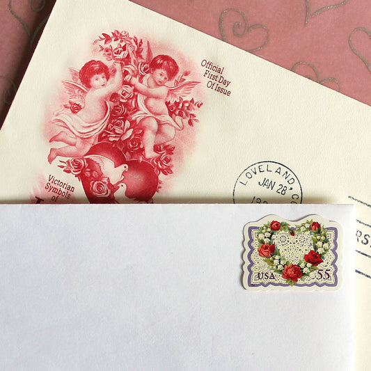 FIVE 55c Victorian Lace LOVE Stamps .. Unused US Postage Stamps | Wedding  postage | Love Stamp | Victorian Wedding | Self-Sticking Stamps