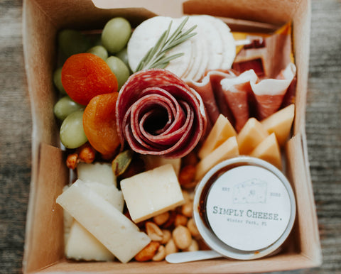 We have your catering needs covered.  Charcuterie cups, charcuterie boxes, charcuterie boards, and grazing tables available.