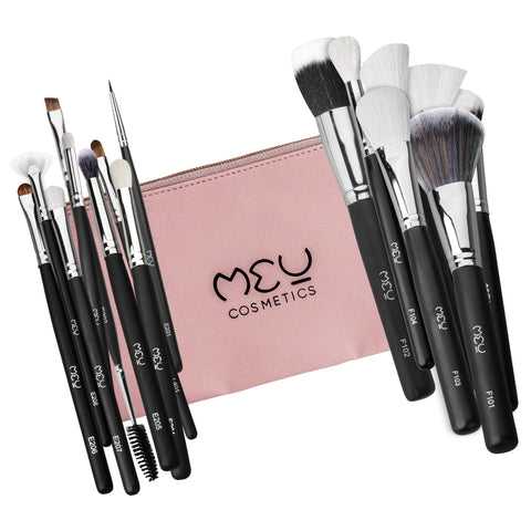 16 Pcs Professional Makeup Brush Set (Face + Eye) With Pouch