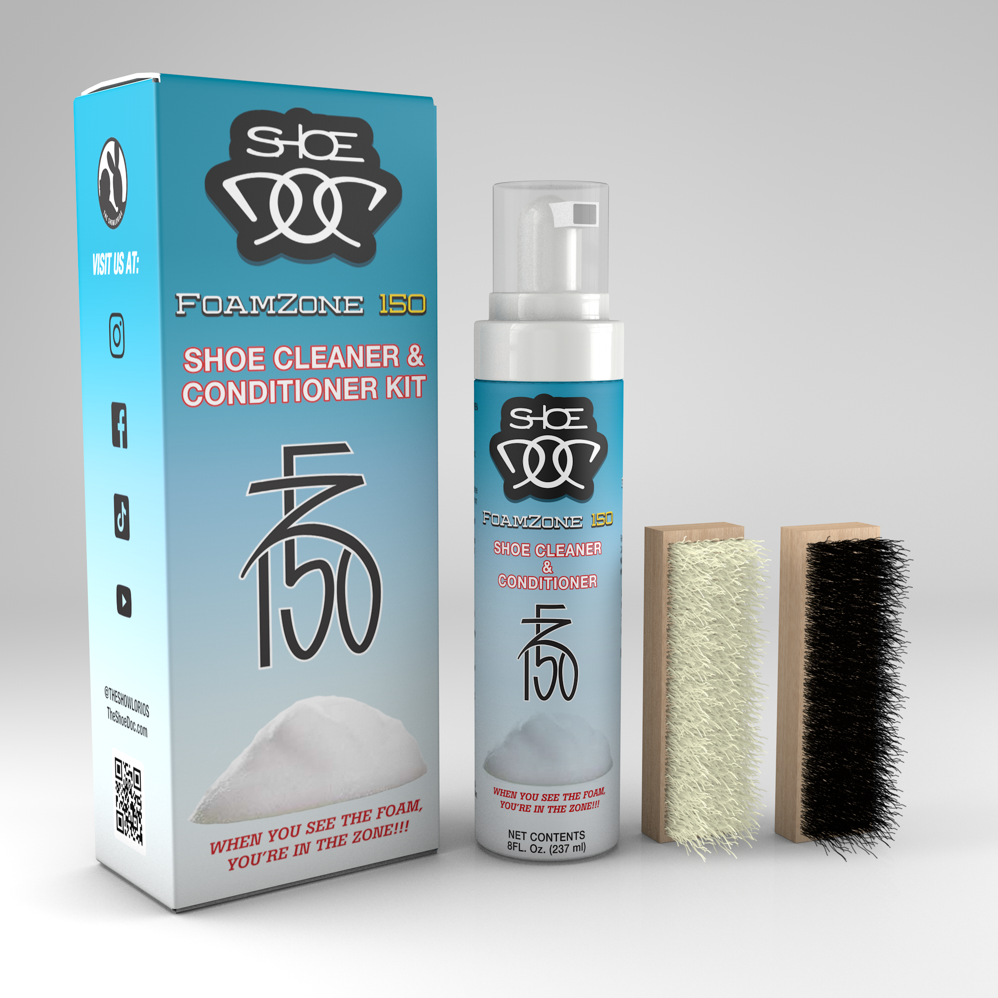 HGKJ Foam Shoe Cleaner Kit 50ml for Sneaker White Shoes Remove