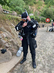 Ben Green preparing to go diving