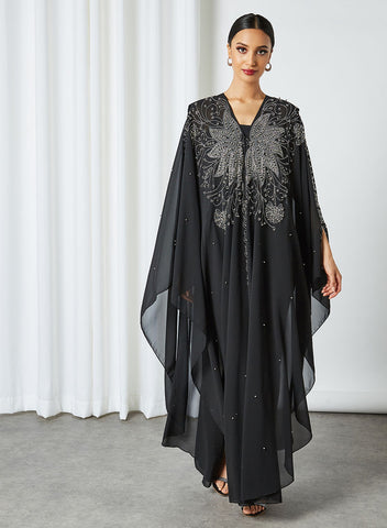 black Beads embellished kaftan