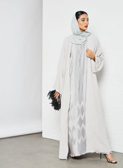 Grey pleated abaya